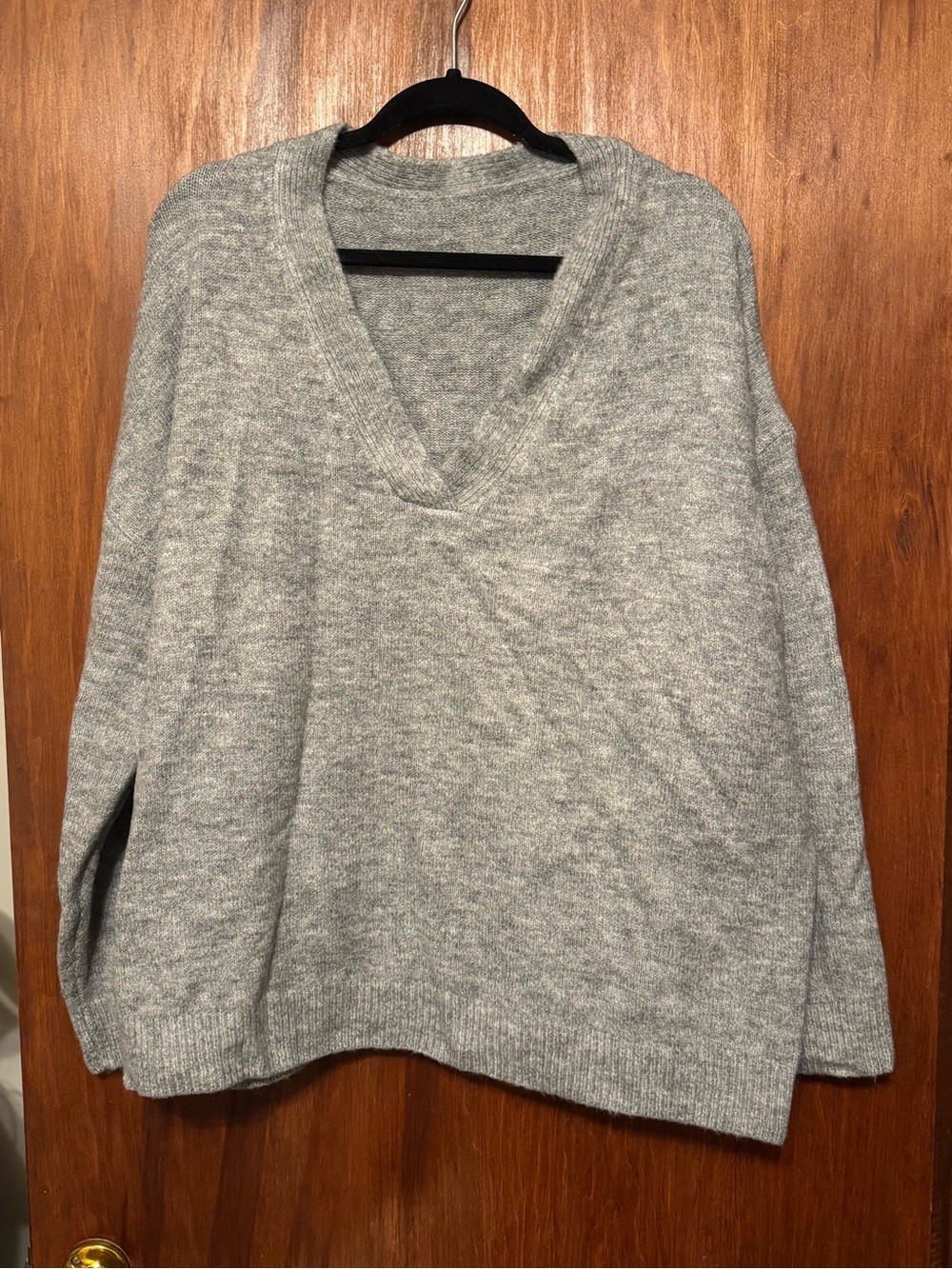Women’s Plus Size Light Gray V-Neck Casual Sweater 4XL - Picture 1 of 5